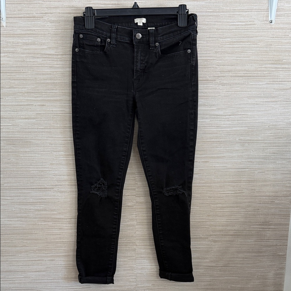 J. Crew Factory Black distressed Skinny Jeans women's size 27